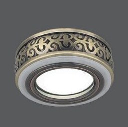 Светильник Точечный ДекорСтекло MR16+LED3000К 1х50Вт GU5.3 Бронза-Белый D75х43мм IP20 BL093 Gauss