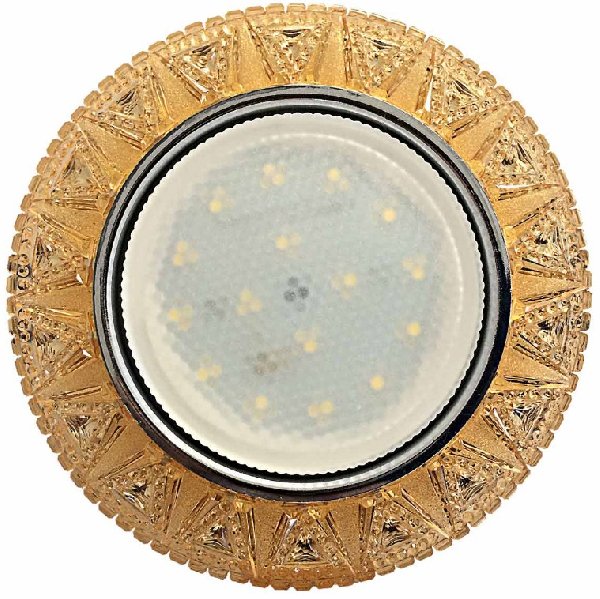Светильник Точечный ДекорСтекло GX53+LED Золото D125х38мм CAIRO Спутник