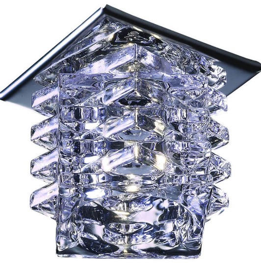 Светильник Точечный Врезной 1х20Вт  G4 Хром 70х55х25мм IP20 CRYSTAL Novotech