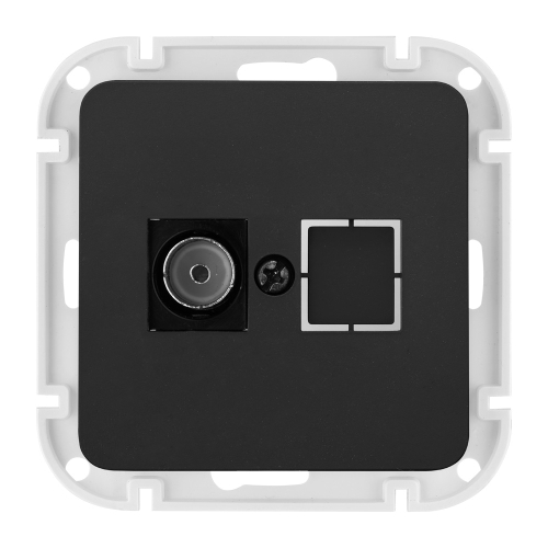 Розетка ТВ оконечная В Рамку  Одинарная  Карбон IP20 ASTRUM  Bylectrica