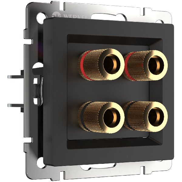 Розетка Акустическая В Рамку  Одинарная  Черный матовый IP20   Универс Werkel