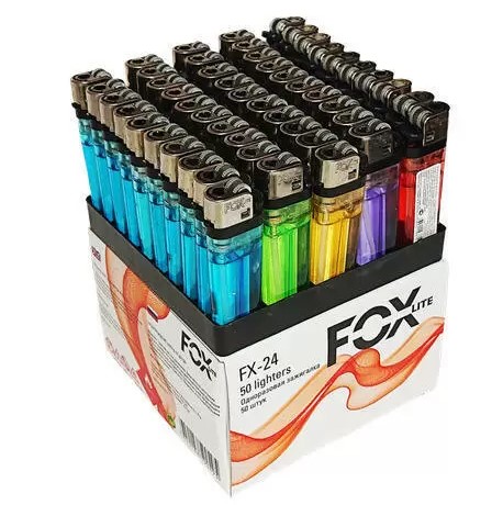 Зажигалка  Fox lite/City L одноразовая разноцветная 50/1000