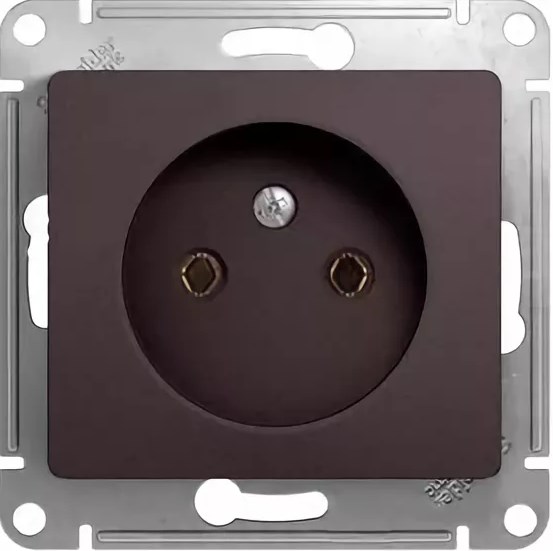 Розетка В Рамку Одинарная Без Заземления Графит IP20   GLOSSA Schneider Electric