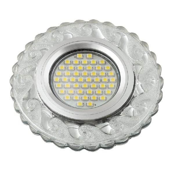 Светильник Точечный ДекорСтекло MR16+LED 1х50Вт GU5.3  Прозрачный D95х10мм  IP20 L139 Fametto