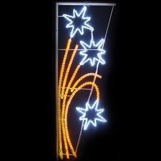 Светильник Фигура из дюралайта Звездный фейверверк 85х175см 684LED бел./желт. 31Вт IP65