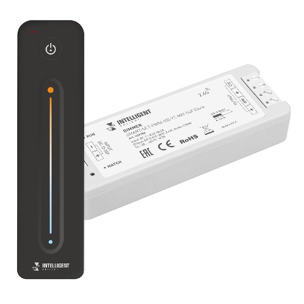 INTELLIGENT ARLIGHT Диммер SMART-SET-PWM-102-72-MIX-SUF Black (12-24V, 2x5A, ПДУ LINE, 2.4G) (IARL, 