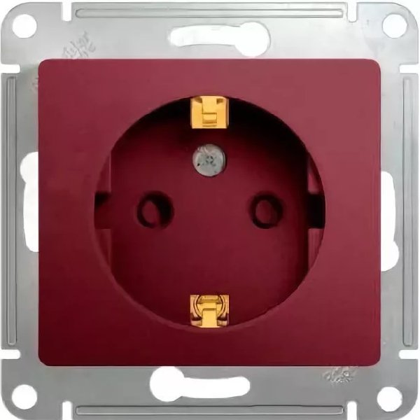 Розетка В Рамку Одинарная c Заземлением+Шторки Баклажановый IP20   GLOSSA Schneider Electric