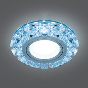 Светильник Точечный ДекорСтекло MR16+LED4100К 1х50Вт GU5.3 Прозрачный D95х35мм IP20 BL050 Gauss