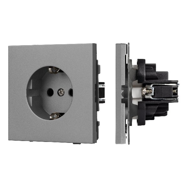 Механизм электрической розетки SCT-TENDO-MEU1-PL-GR (230V, 16A) (Arlight, Графитовый)