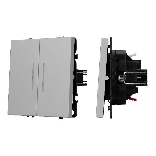 Механизм выключателя двухклавишный непроходной LED SWT-NOBE-MK02-SFPL-L-IS (230V, 10A) (Arlight, Ник