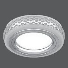 Светильник Точечный ДекорСтекло MR16+LED3000К 1х50Вт GU5.3 Хром-Белый D73х30мм IP20 BL085 Gauss