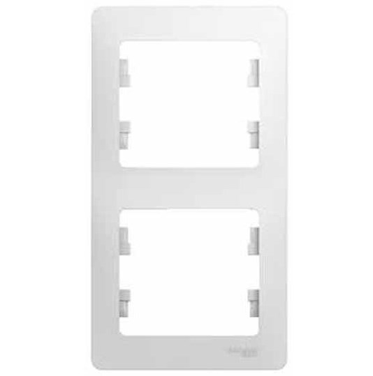 Рамка  2 Поста Вертикальная Белый GLOSSA Schneider Electric