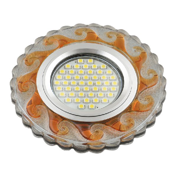 Светильник Точечный ДекорСтекло MR16+LED GU5.3 Прозр-светло-корич. D95х20мм Luciole L139 Fametto