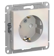 Розетка В Рамку  Одинарная с Заземлением+Шторки Жемчуг IP20 16А 250В ATLASDESIGN Schneider Electric