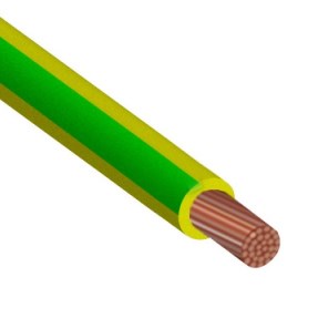 Провод ПуГВ Медь 1х10 Круглый Многопроволочный Желто-Зеленый ГОСТ