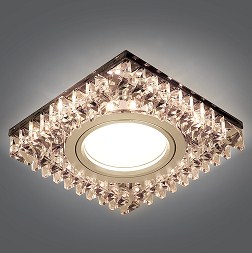 Светильник Точечный ДекорСтекло MR16+LED2700К 1х50Вт GU5.3 Черный 95х95х35мм IP20 BL031 Gauss