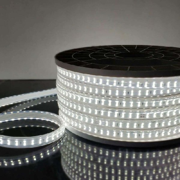 Лента LED 220В 2жил   17Вт/м 6000К 120LED/м SMD2835 Прозр. ПВХ 12х3мм IP65 Двухряд. REDIGLE (50)