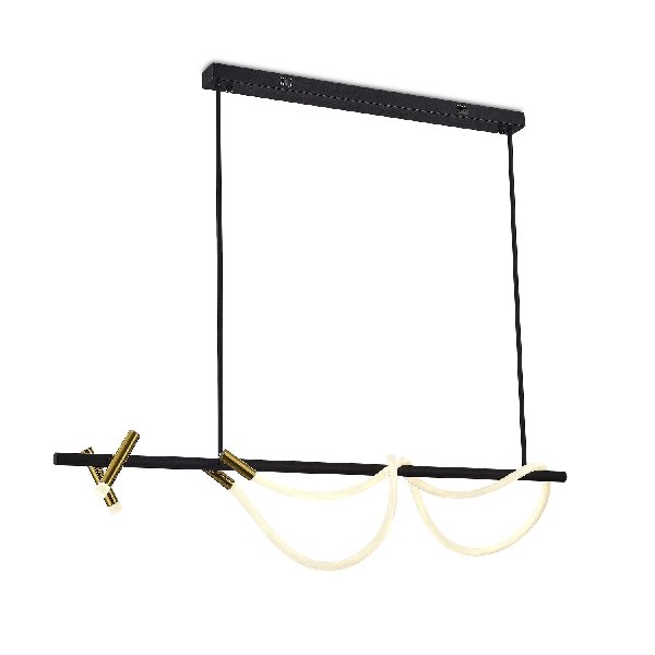 Люстра LED Подвесная 28Вт 3000К 1540Лм 1200х200х1200мм Черный+Бронза ЭкономСвет