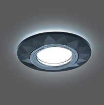 Светильник Точечный ДекорСтекло MR16+LED4100К 1х50Вт GU5.3 Графит D95х25мм IP20 BL058 Gauss
