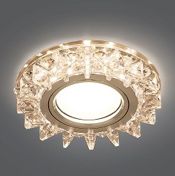 Светильник Точечный ДекорСтекло MR16+LED2700К 1х50Вт GU5.3 Прозрачный D95х35мм IP20 BL037 Gauss