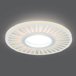 Светильник Точечный ДекорСтекло MR16+LED3000К 1х50Вт GU5.3 Белый D120х25мм IP20 BL137 Gauss