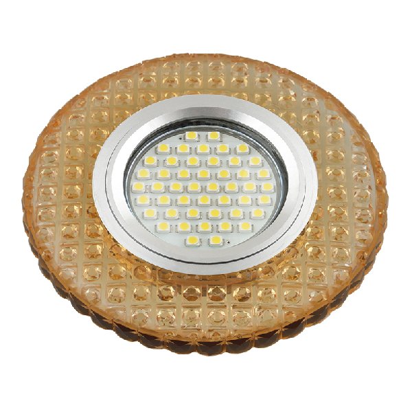 Светильник Точечный ДекорСтекло MR16+LED GU5.3 Желтый D95х20мм Luciole L143 Fametto