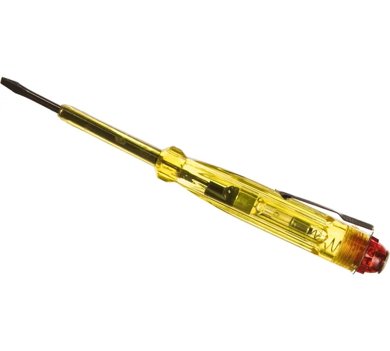 Отвертка-индикатор Шлицевая 140мм 500В Желтая КУРС