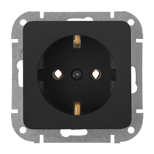 Розетка В Рамку  Одинарная С Заземлением Карбон IP20 16А 250В ASTRUM  Bylectrica