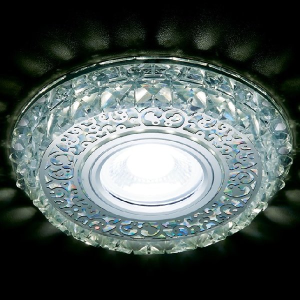 Светильник Точечный ДекорСтекло MR16+LED 1х50Вт GU5.3 Хром-Прозрачный D120x20мм S393 Ambrella