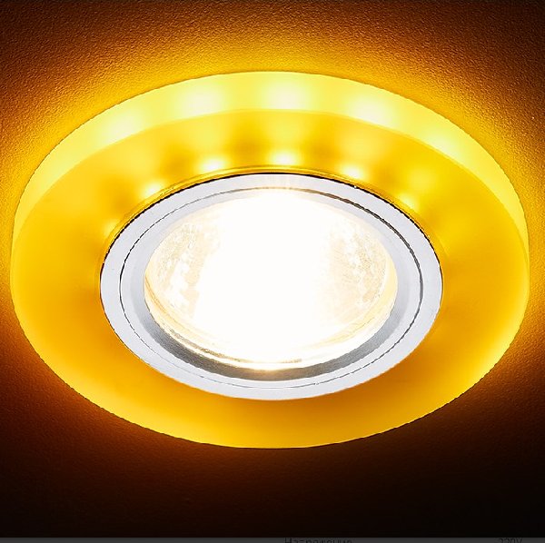 Светильник Точечный ДекорСтекло MR16+LED 1х50Вт GU5.3  Матовый-Хром D90x10мм IP20 S214 YL Ambrella