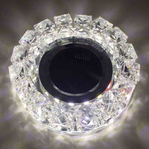 Светильник Точечный ДекорСтекло MR16+LED 1х50Вт GU5.3  Серебро D100х40мм  IP20 D1016L LBT