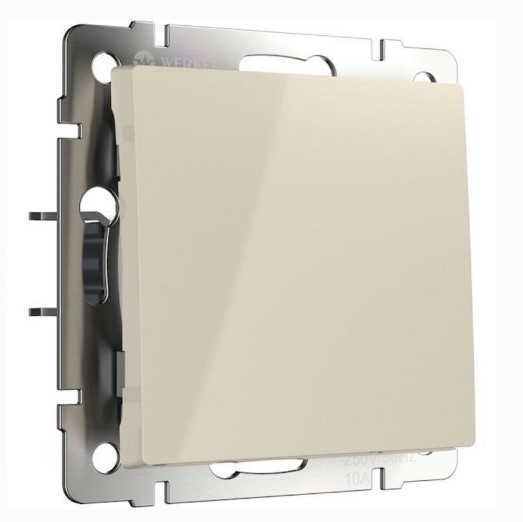 Кнопка звонка В Рамку  Одинарная  Слоновая кость IP20 10А 250В Универс Werkel