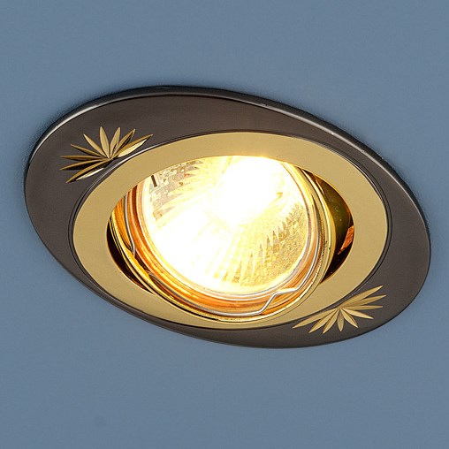 Светильник Точечный Поворотный MR16 1х50Вт GU5.3 Черный-Золото 108х80мм  IP20 856 CF GU/GD ES