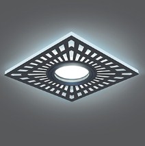 Светильник Точечный ДекорСтекло MR16+LED4000К 1х50Вт GU5.3 Черный 120х120х25мм IP20 BL126 Gauss