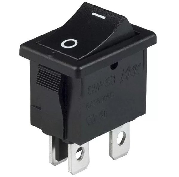 Выключатель Кнопочный  6А (4с) ON-OFF Черный Mini RWB-208, SC-768 REXANT