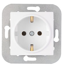 Розетка В Рамку  Одинарная С Заземлением Белый IP20 16А 250В Уют Bylectrica