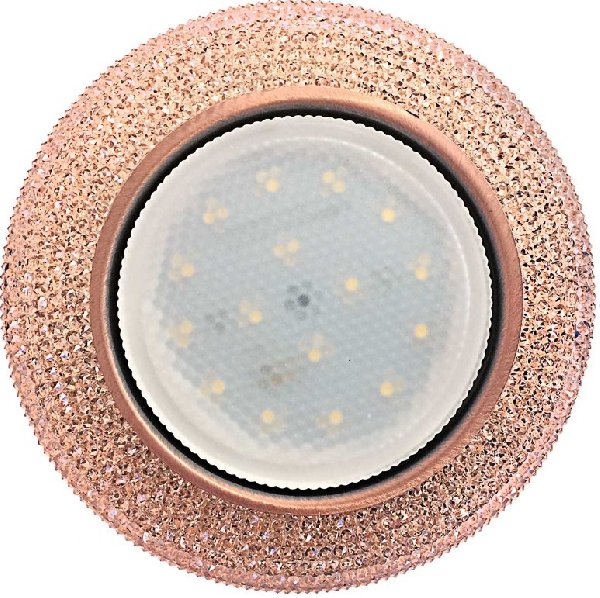 Светильник Точечный ДекорСтекло GX53+LED Золото D125х38мм CHIKAGO Спутник