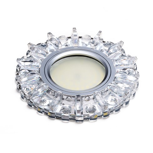 Светильник Точечный ДекорСтекло MR16+LED 1х50Вт GU5.3  Прозрачный D100х25мм  IP20 K1604L LBT