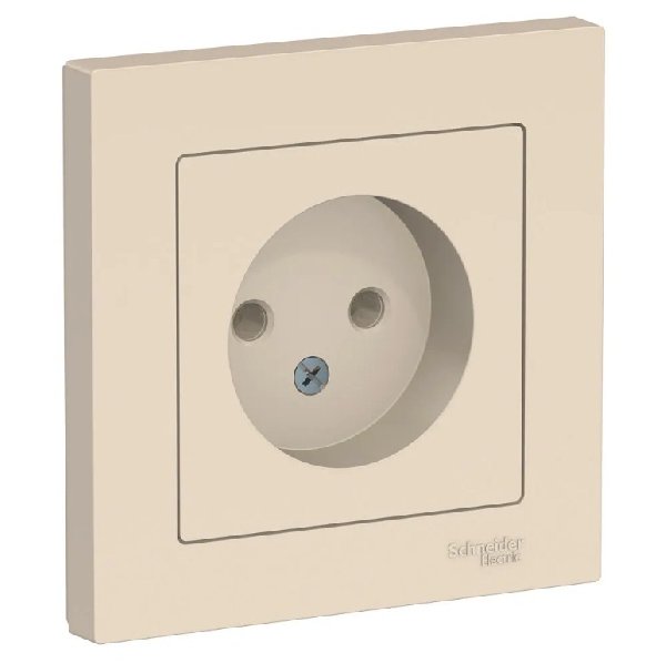 Розетка Встраив  Одинарная Без Заземления Бежевый IP20 10А 250В ATLASDESIGN Schneider Electric