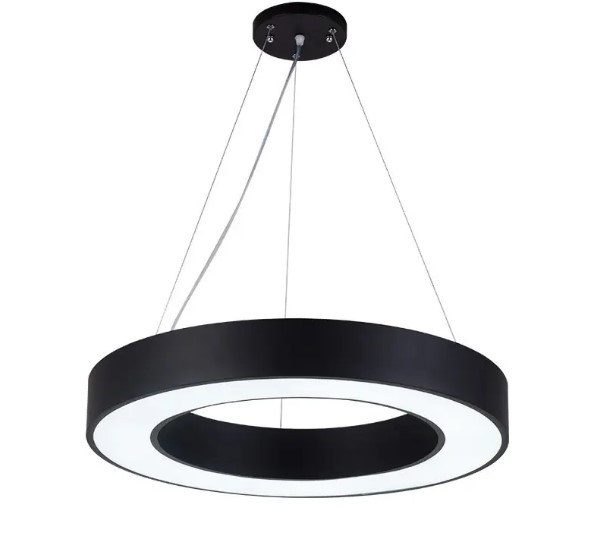 Светильник кольцевой  LED SMD 60Вт 3CCT(3-4-5000К)  Подвесной 900х100x70мм Черный