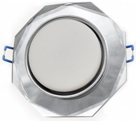 Светильник Точечный ДекорСтекло GX53+LED Граненый Блеск  D125х45мм  IP20 GCL-GX53-H38-BL-7 GENERAL