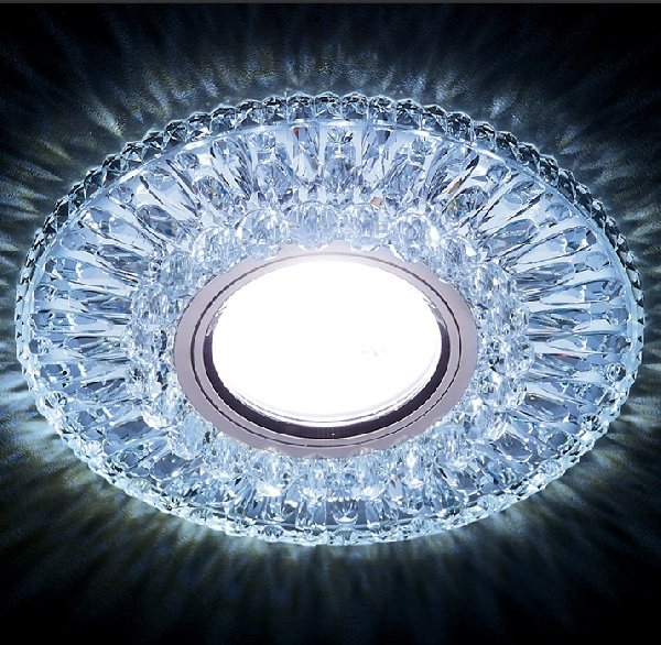 Светильник Точечный ДекорСтекло MR16+LED 1х50Вт GU5.3 Хром-Прозрачный D125x25мм S380 CLD Ambrella