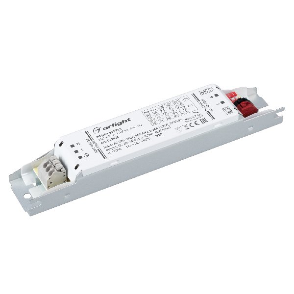 Блок питания ARJ-LG-40-LINEAR-PFC-HV (40W, 40-200V, 0.2-0.35A) (Arlight, IP20 Металл, 5 лет)