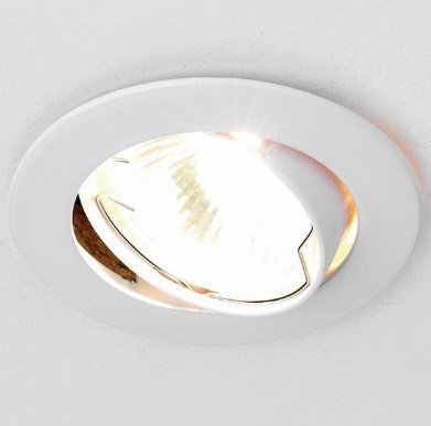 Светильник Точечный Поворотный MR16 1х50Вт  GU5.3 Белый D80x2мм IP20 104S Ambrella