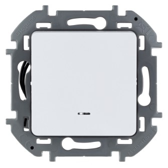 Выключатель В Рамку Одноклавишный С Подсветкой Белый IP20 10А 250В  INSPIRIA Legrand
