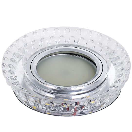 Светильник Точечный ДекорСтекло MR16+LED 1х50Вт GU5.3  Серебро D105х35мм  IP20 Y1574L LBT