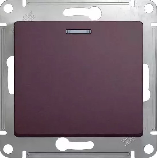 Переключатель В Рамку Одноклавишный С Подсветкой Сиреневый Туман IP20 10А 250В GLOSSA SE