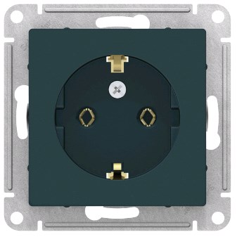 Розетка В Рамку  Одинарная с Заземлением Изумруд IP20 16А 250В ATLASDESIGN Schneider Electric