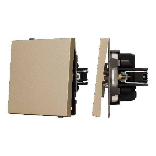 Механизм выключателя одноклавишный проходной SWT-TENDO-MKP1-SFPL-GD (230V, 10A) (Arlight, Матовый пе