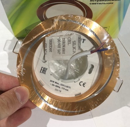 Светильник Точечный Врезной GX53 Золото-Хром D100х19мм  IP20 GX5383 LBT